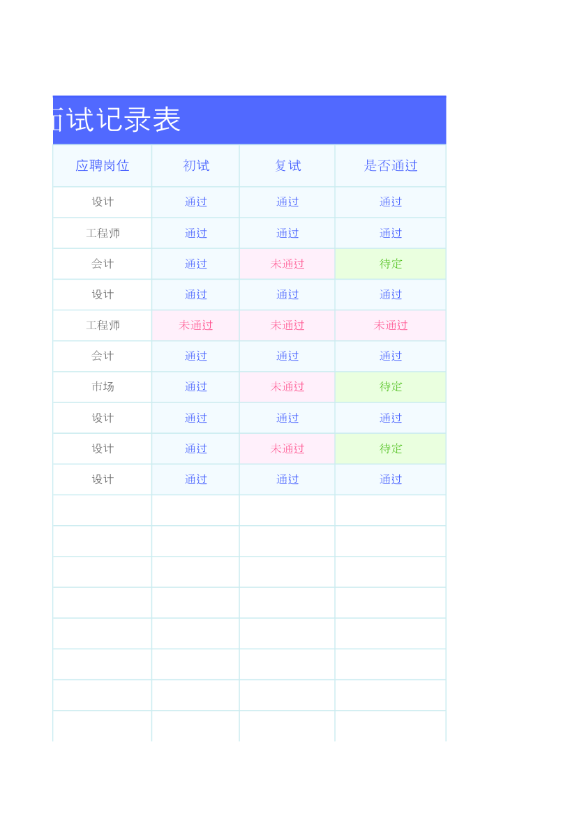 蓝色招聘面试记录表.xlsx第11页