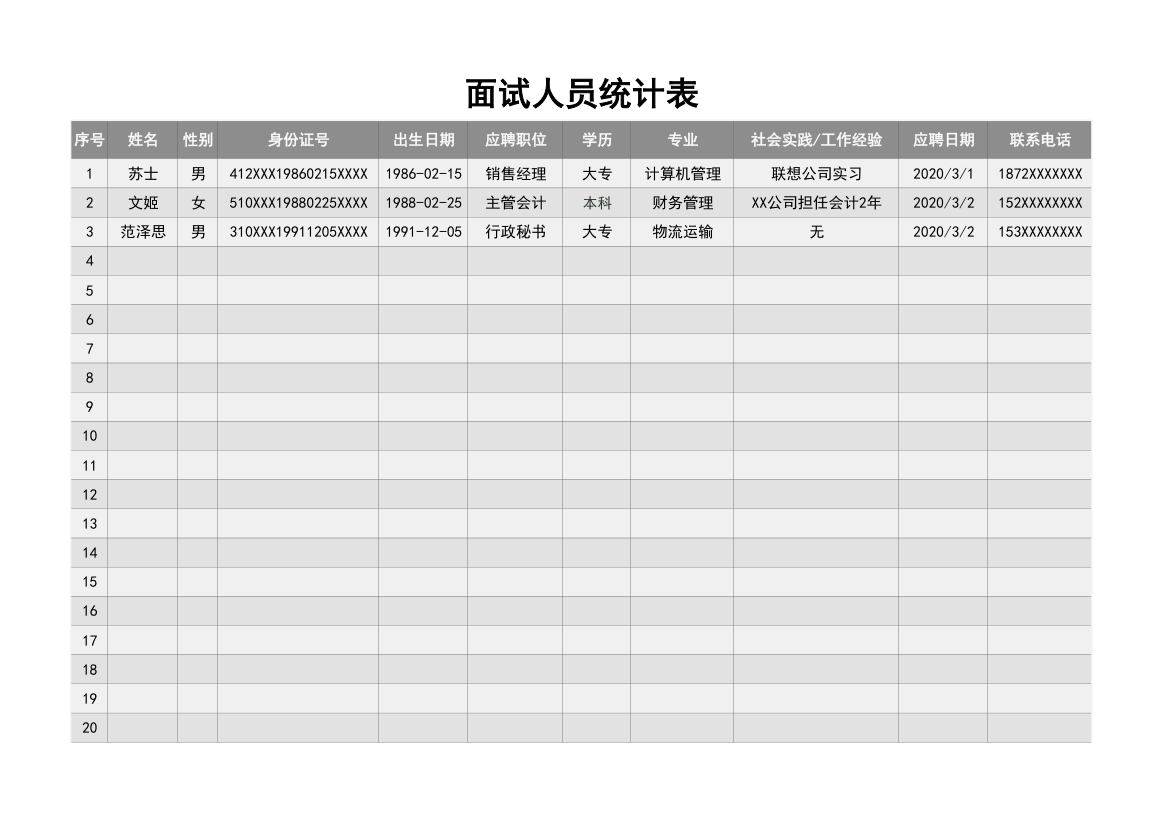 实用面试人员统计表.xlsx