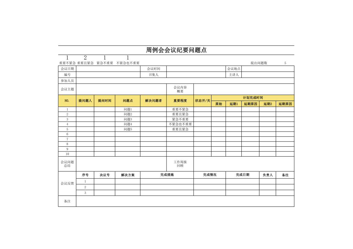 周例会会议纪要问题点.xlsx第1页