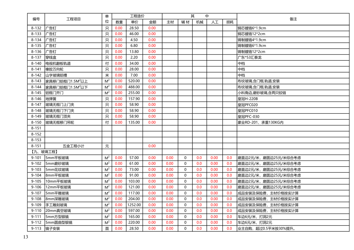 家装工程预算表（自动套用）.xls第13页