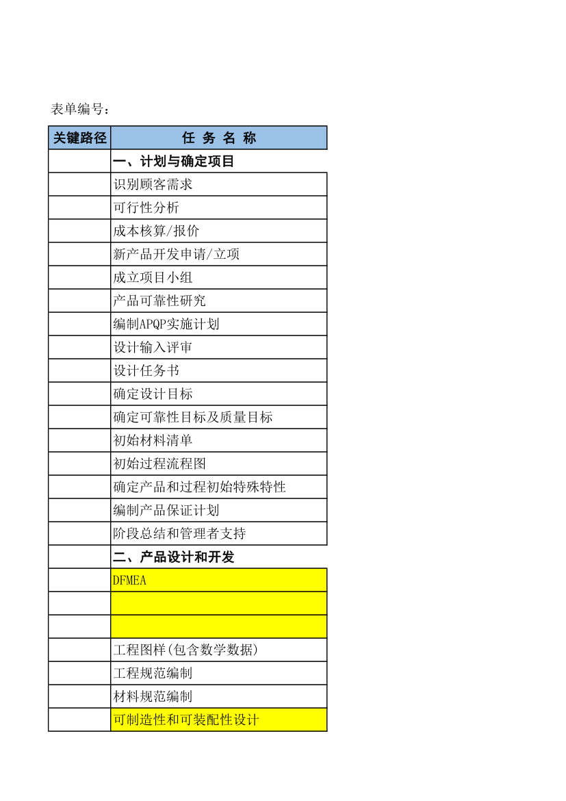 新产品项目管理开发实施计划书.xlsx第1页