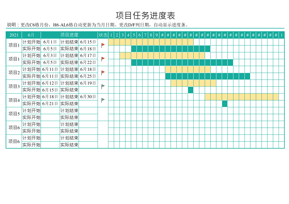 项目任务进度表.xlsx第1页