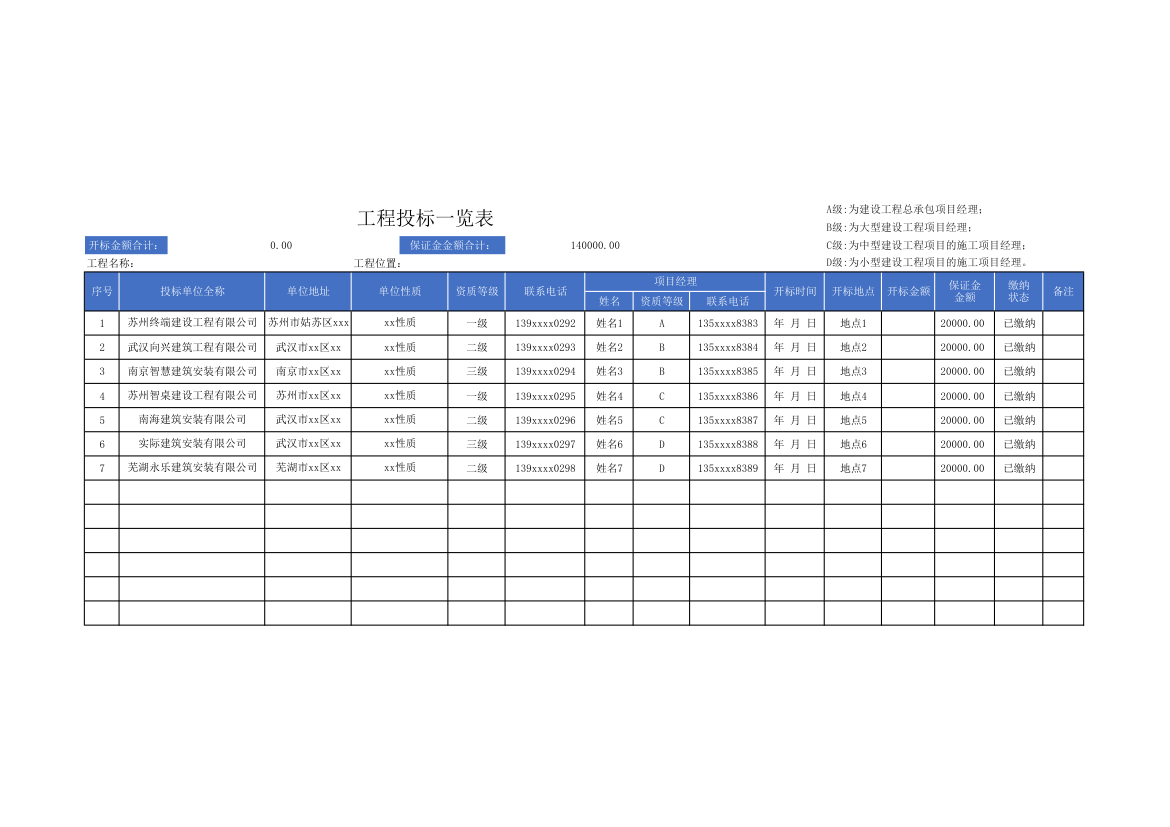 工程投标一览表.xlsx