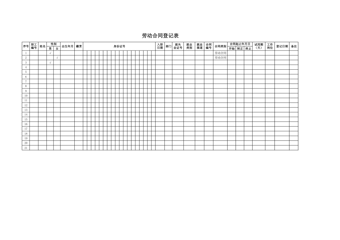 劳动合同登记表.xlsx