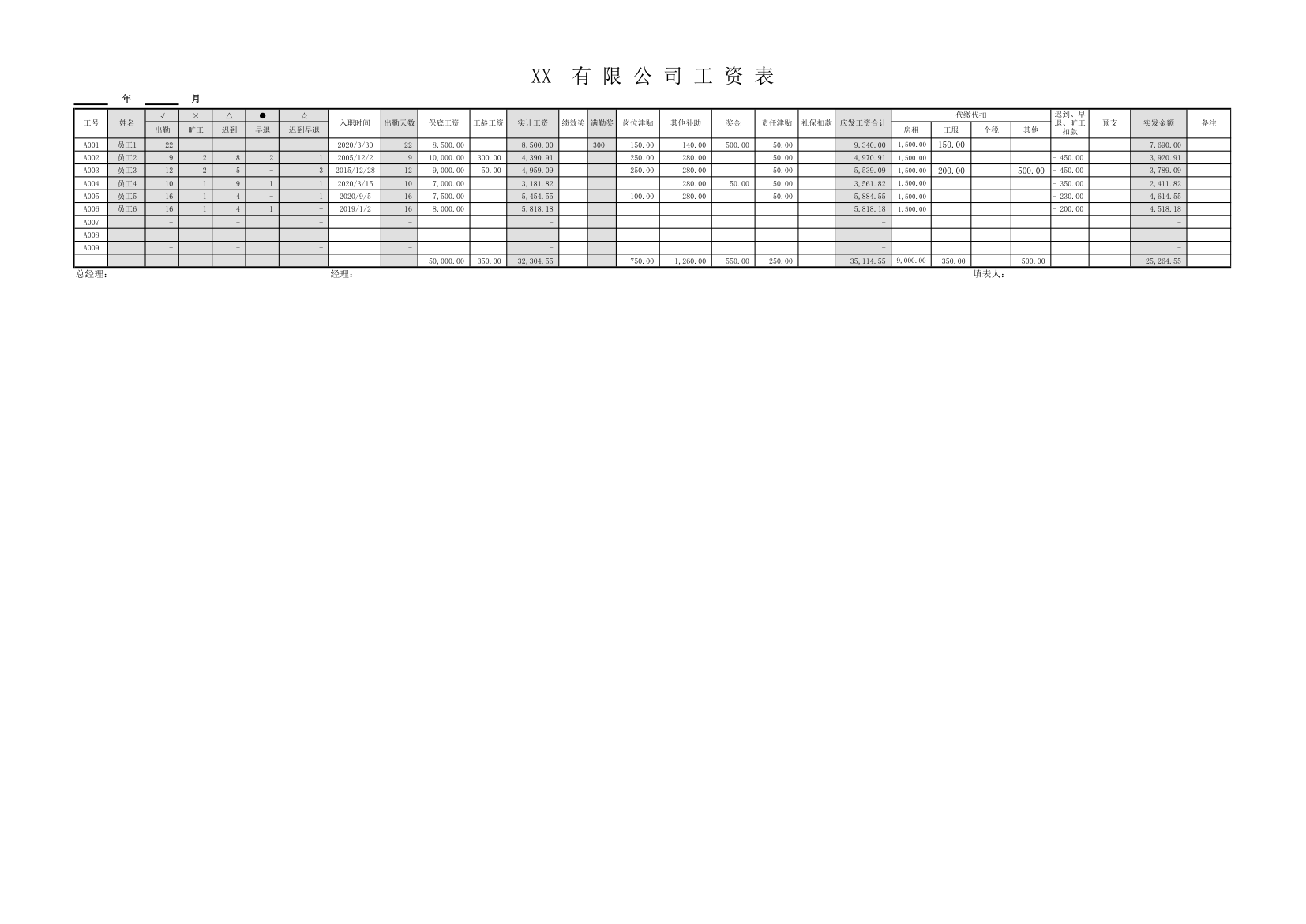 考勤机考勤统计表.xlsx第1页