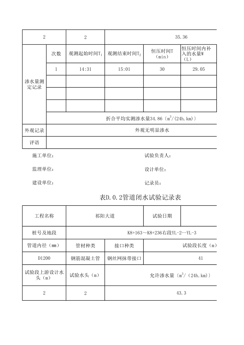 建筑工程管道闭水试验记录表.xlsx第4页