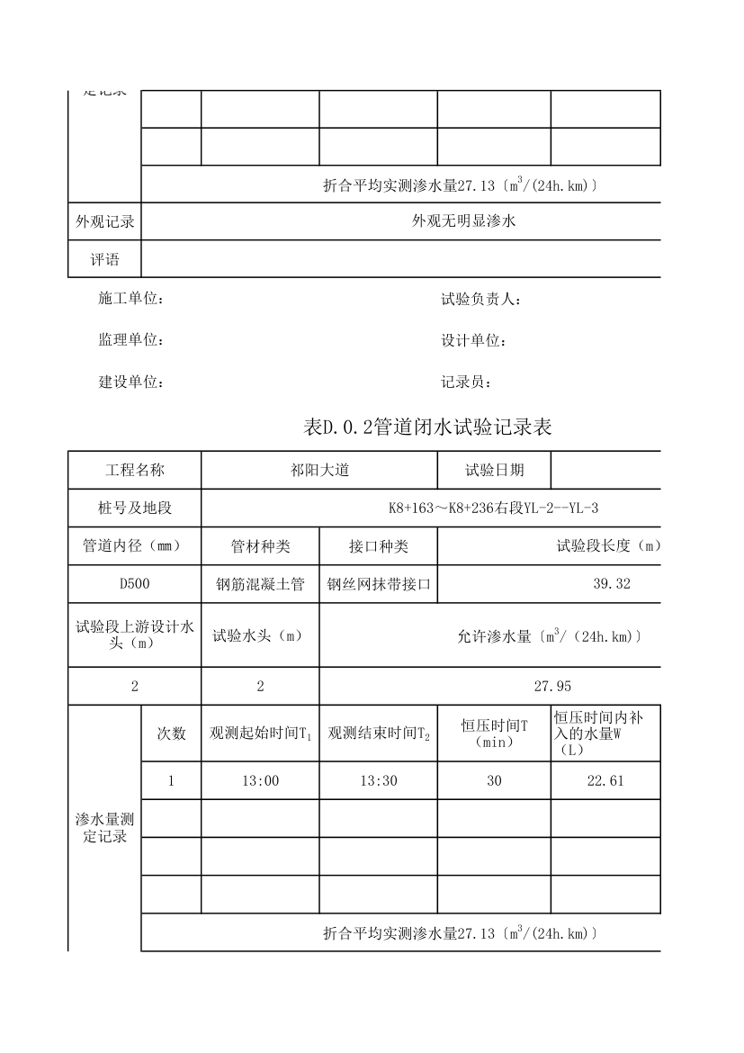 建筑工程管道闭水试验记录表.xlsx第7页