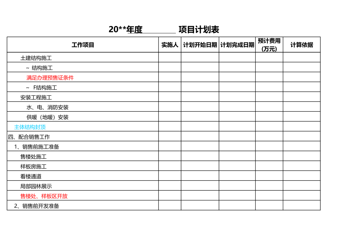 房地产项目进度计划表.xls第5页