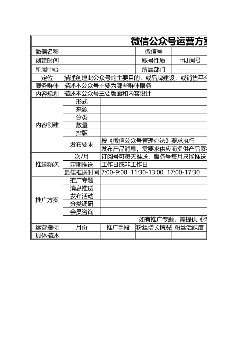 微信公众号运营方案(模板).xlsx第1页