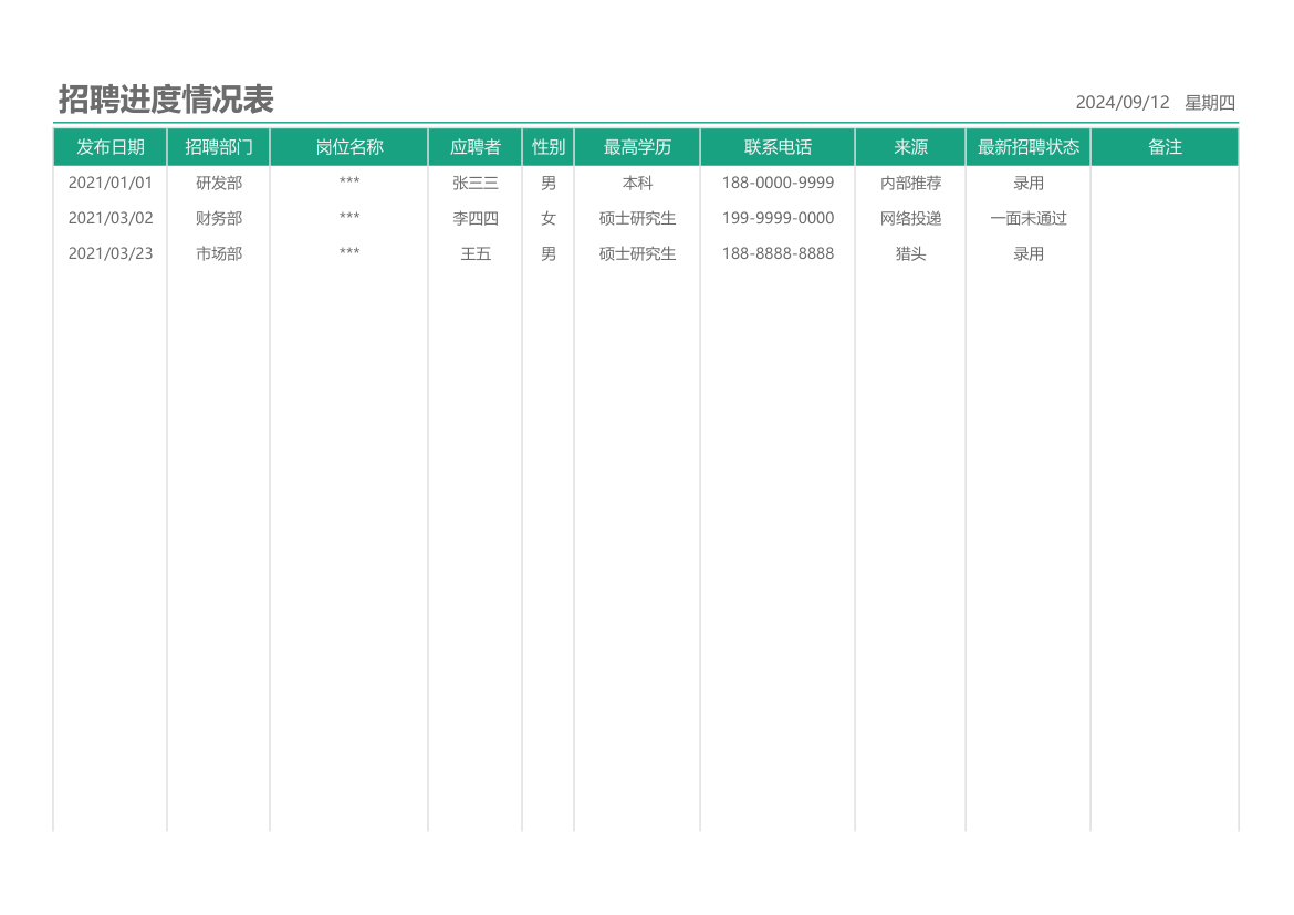 招聘面试进度表.xlsx