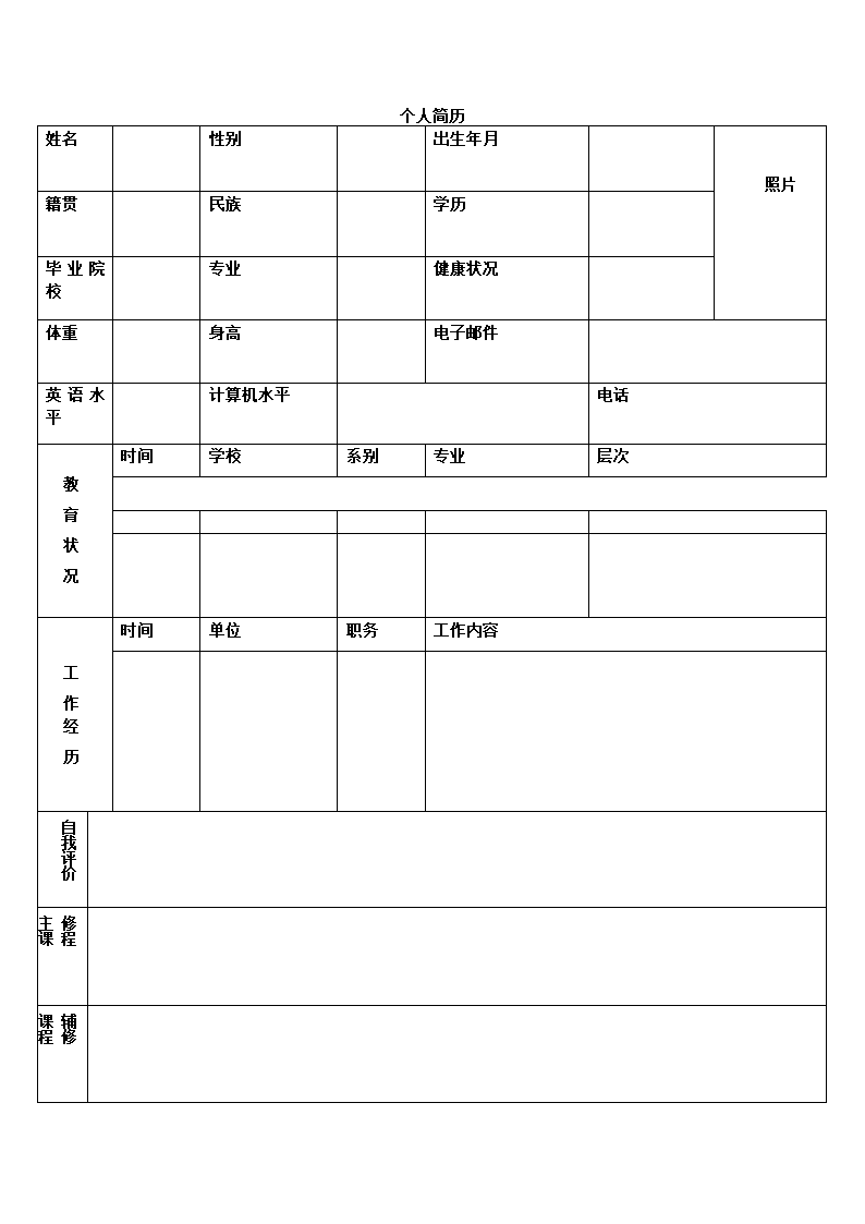 优秀个人简历第3页