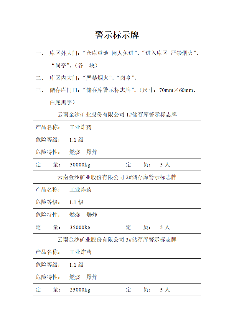 警示标示牌