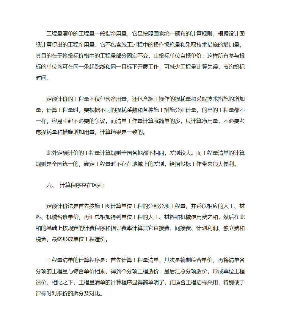 清单报价和定额报价的区别第4页