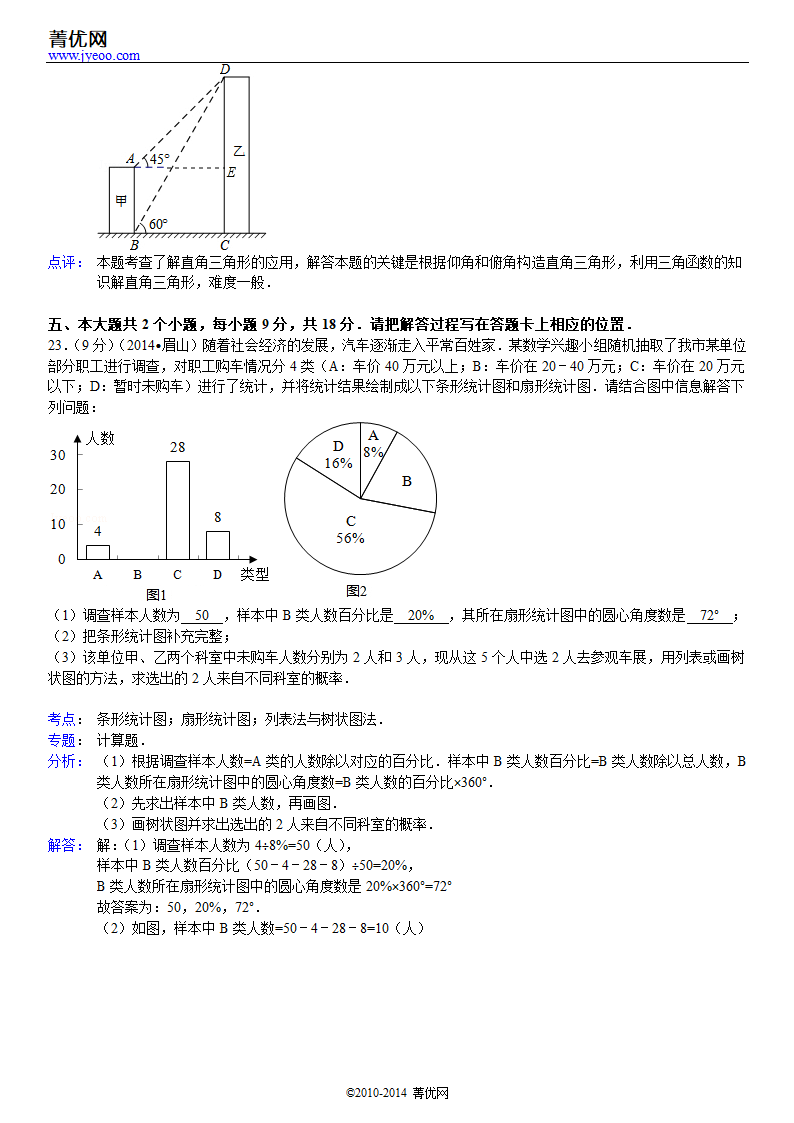 2014年四川省眉山市中考数学试卷第18页