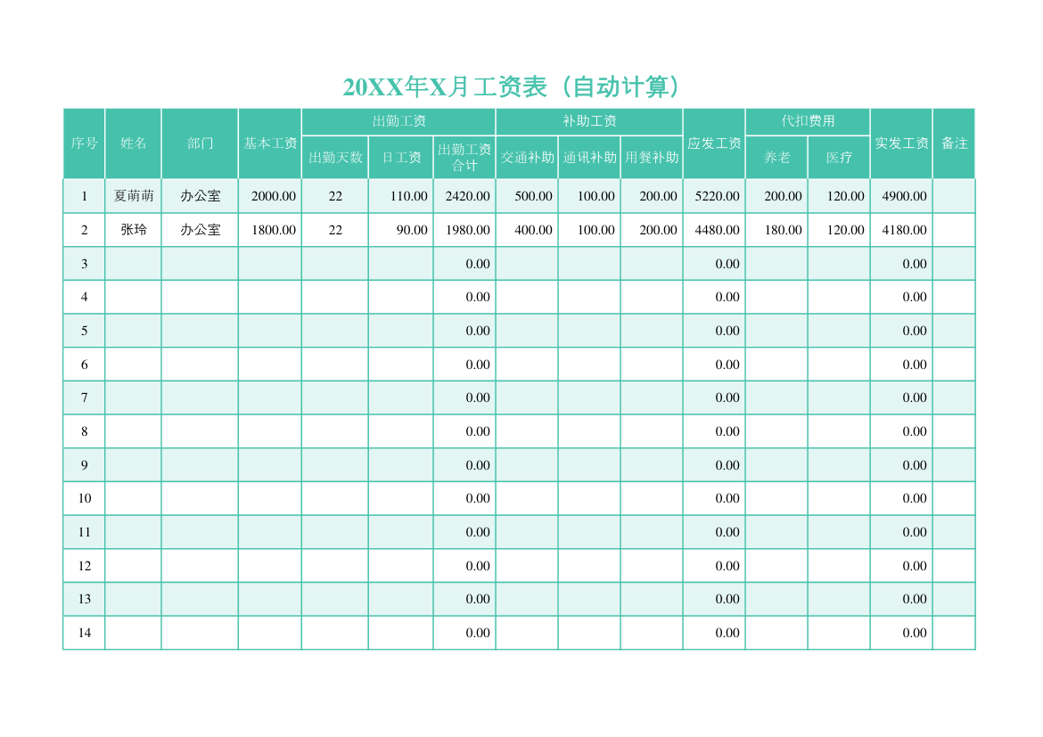 工资表自动计算.xlsx第1页