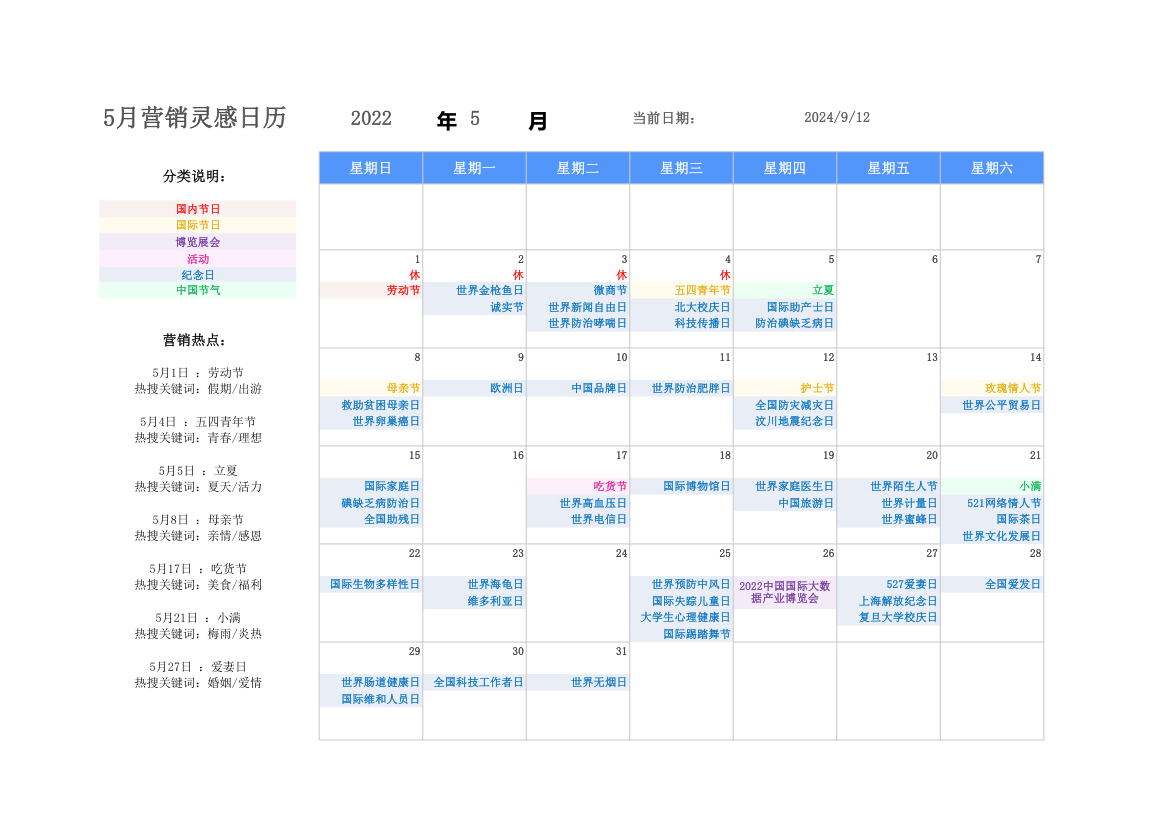 5月营销灵感日历.xlsx第1页