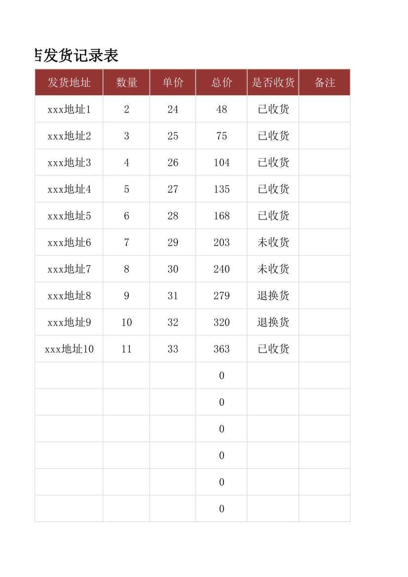 网店发货记录表.xlsx第18页