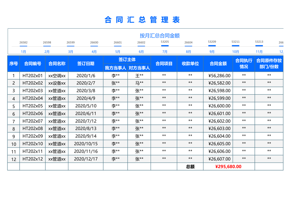 合同汇总管理表.xls第1页