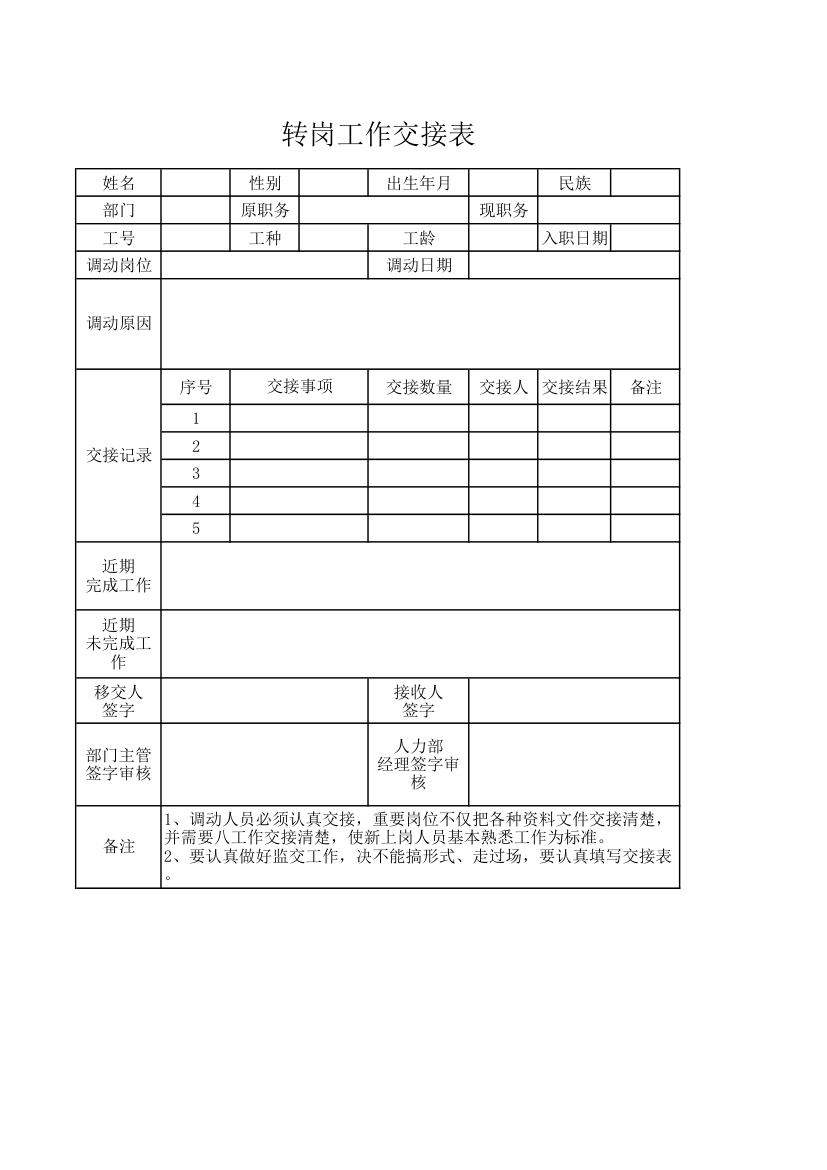 转岗工作交接表.xlsx第1页