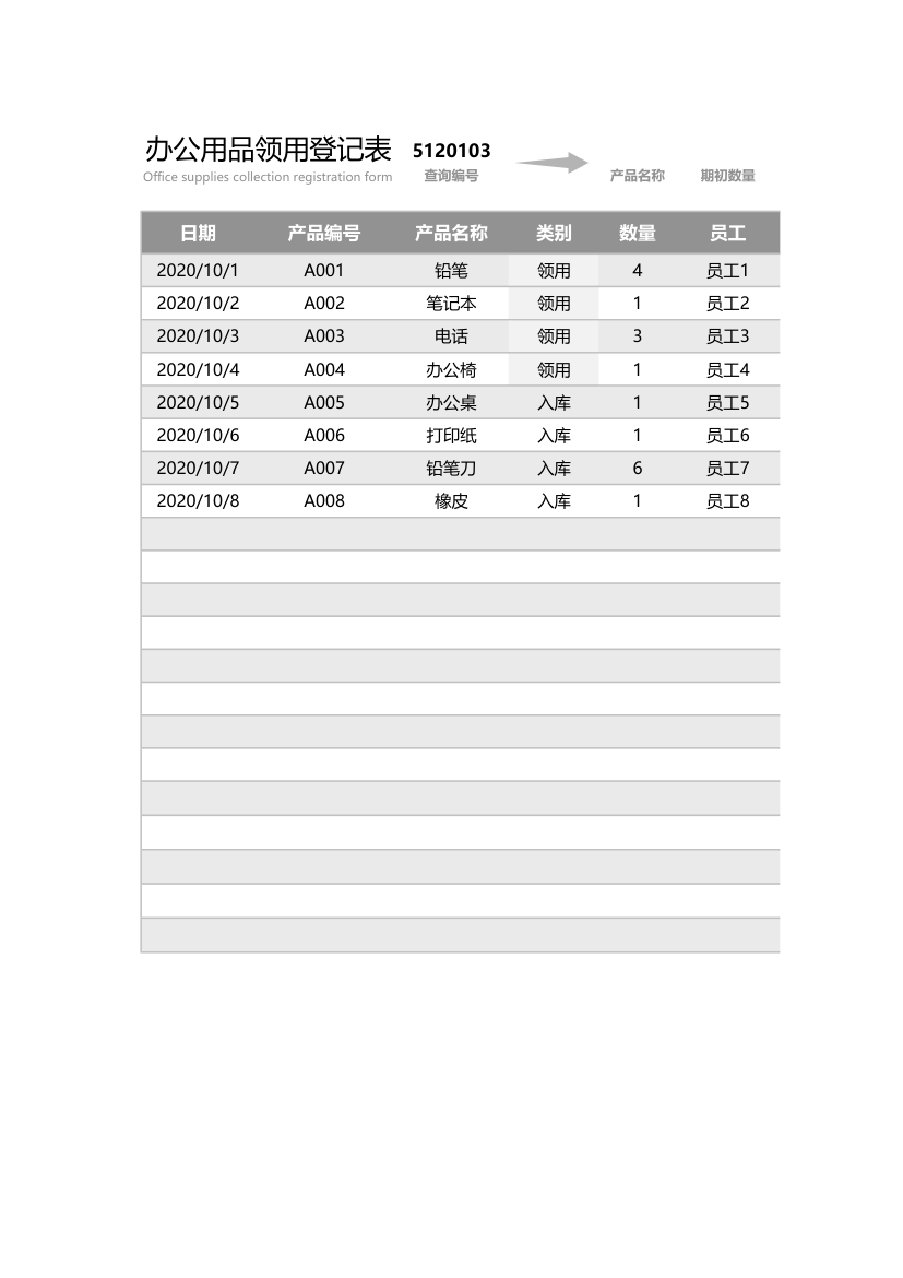 办公用品领用登记表.xlsx