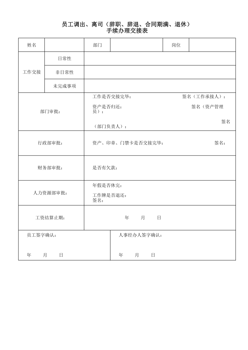 员工离司手续工作交接单.xlsx