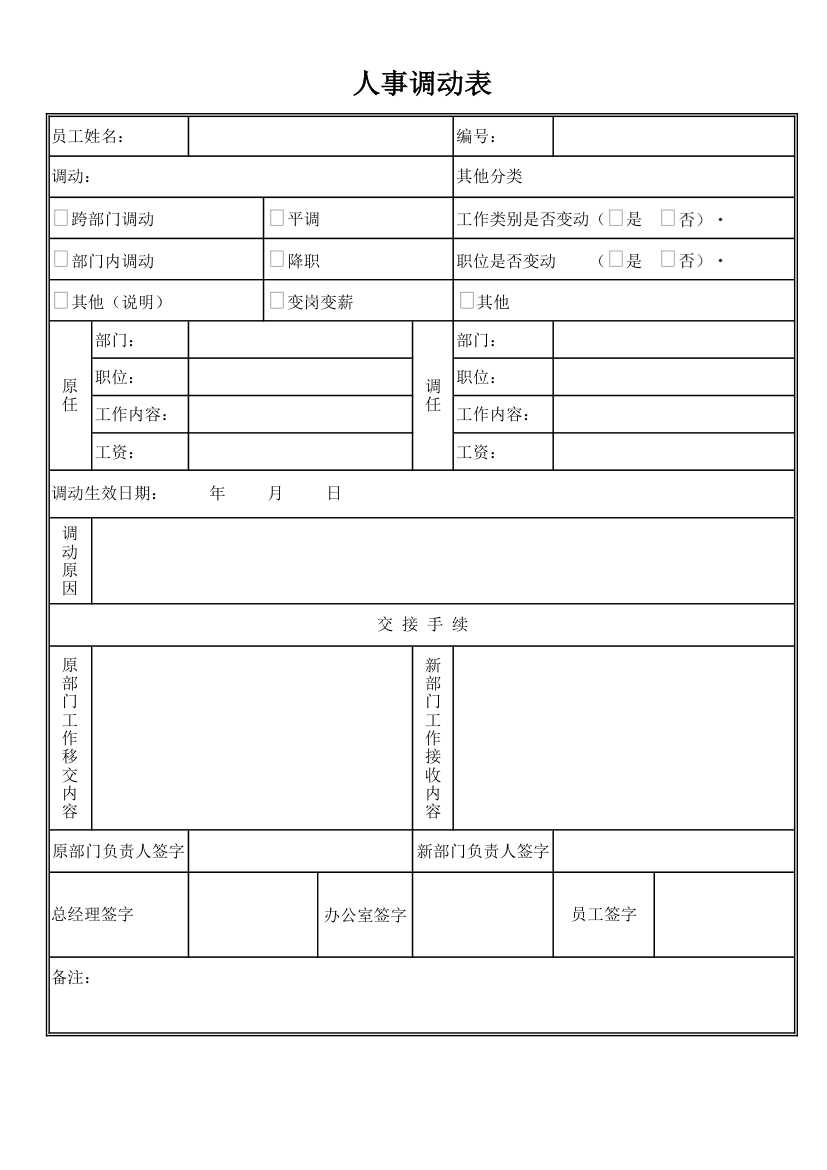 人事调动表.xlsx第1页