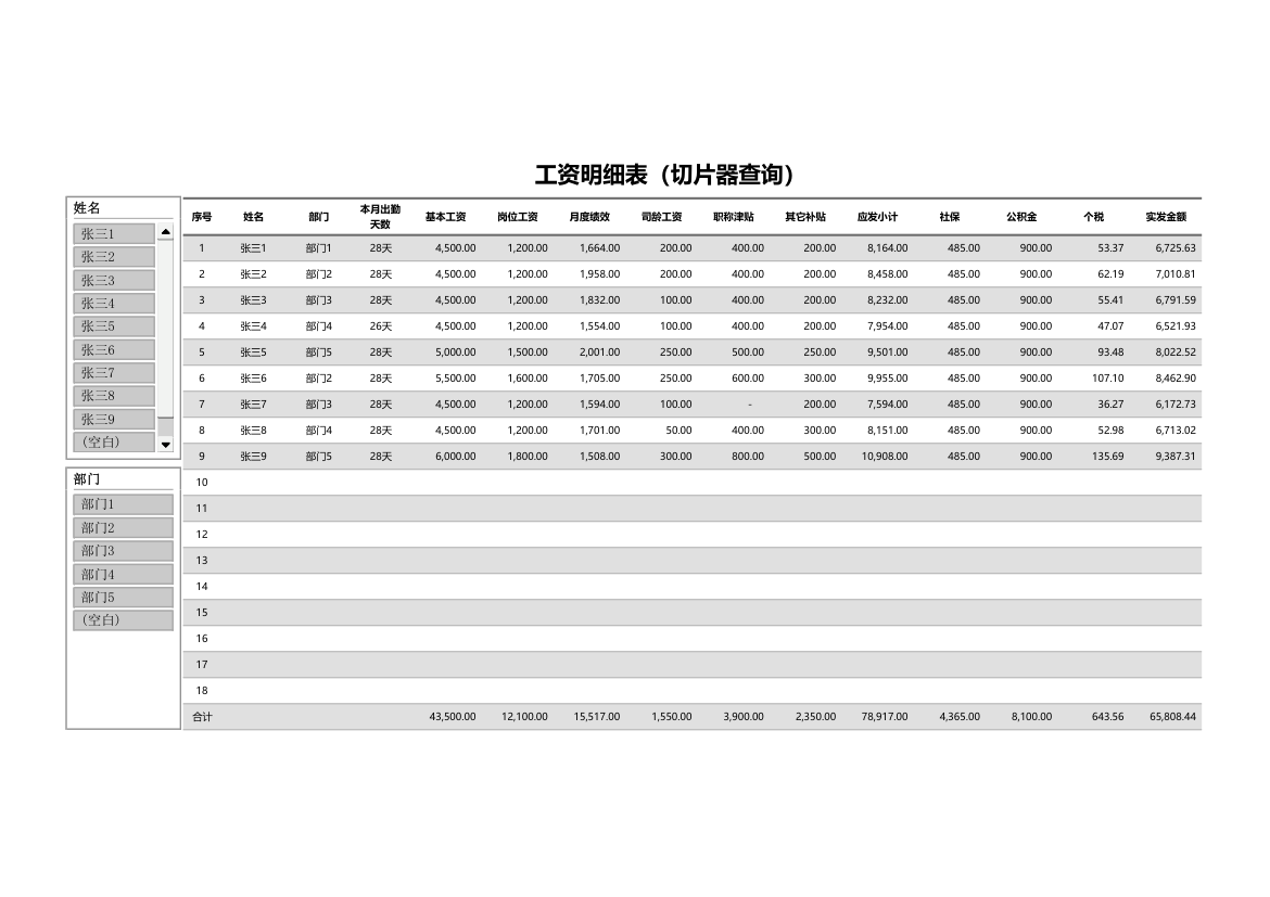 工资明细表（切片器查询）.xlsx