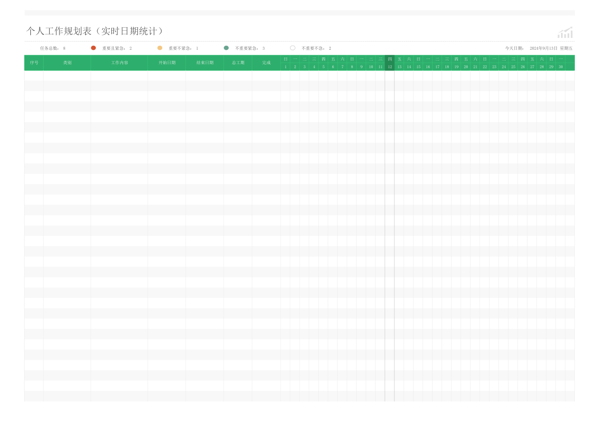 个人工作规划表（实时日期统计）.xlsx第9页
