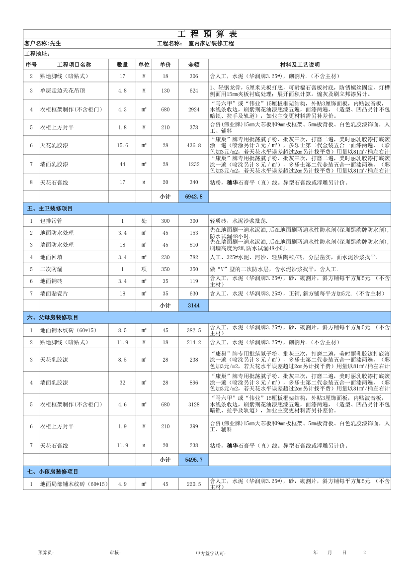 室内家居装修工程.xls第2页