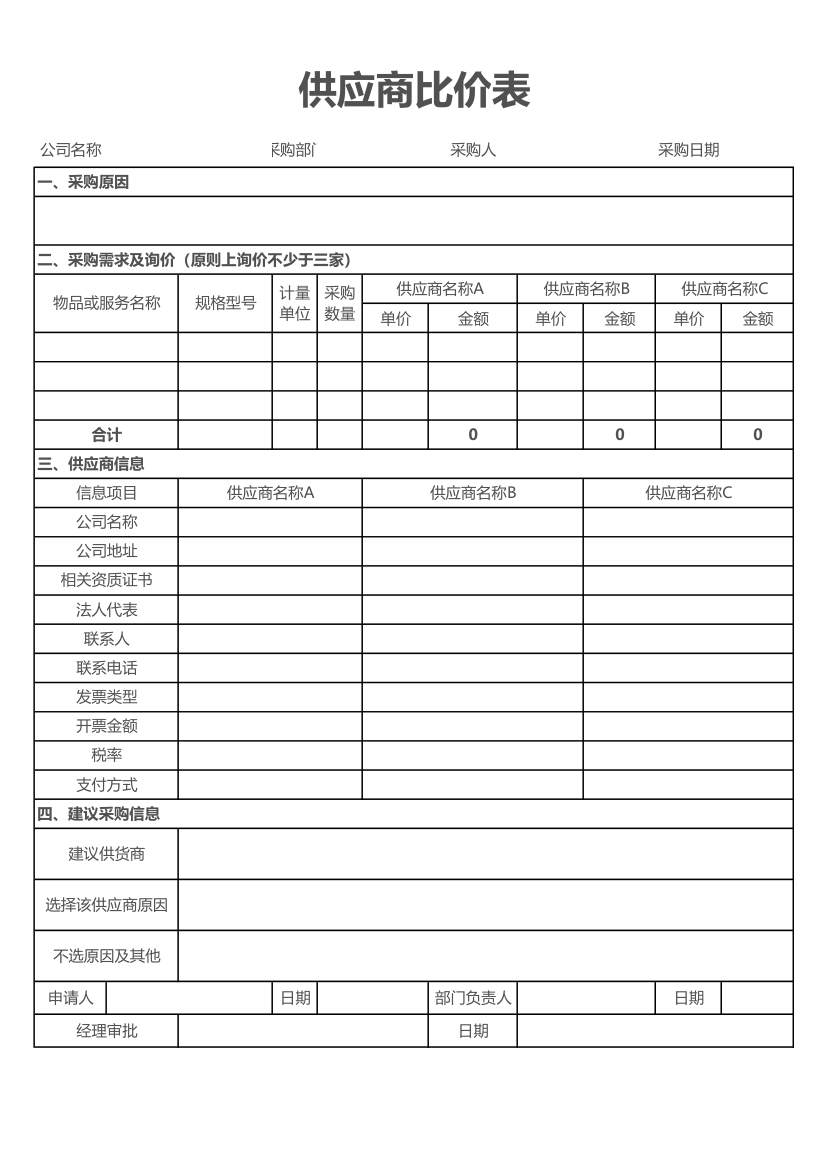 供应商比价表.xlsx第1页