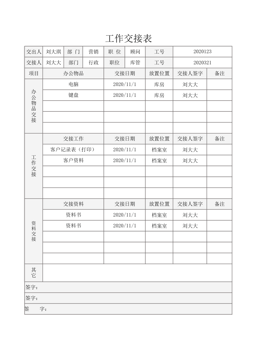 员工工作交接表.xlsx