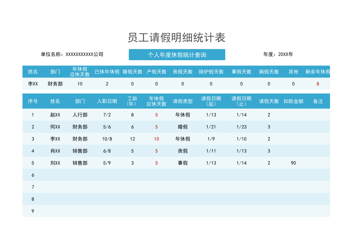 员工请假明细统计表.xlsx