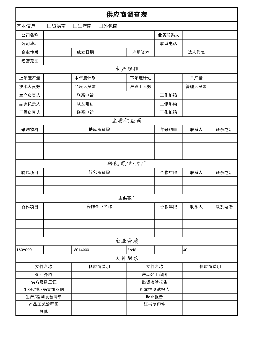 供应商调查表.xls第1页