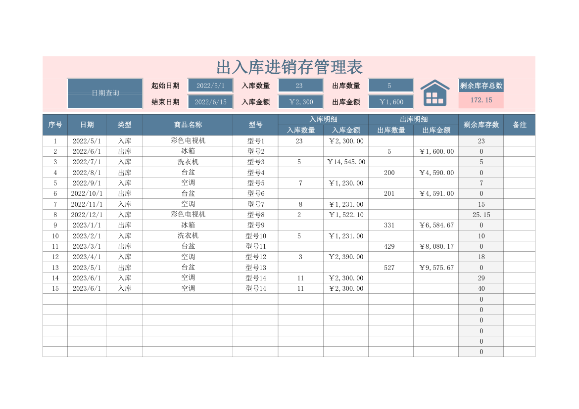 出入库进销存管理表.xlsx第1页