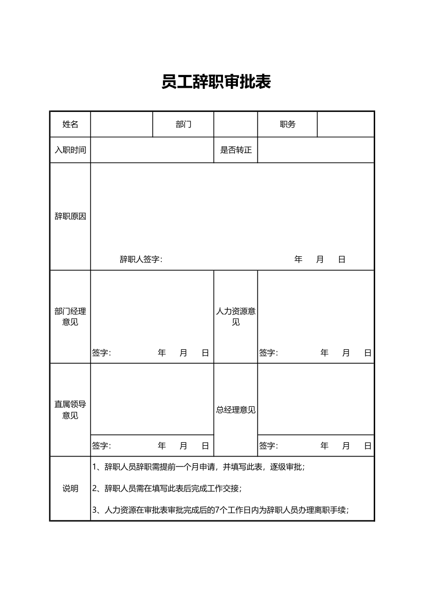 员工辞职审批表.xlsx