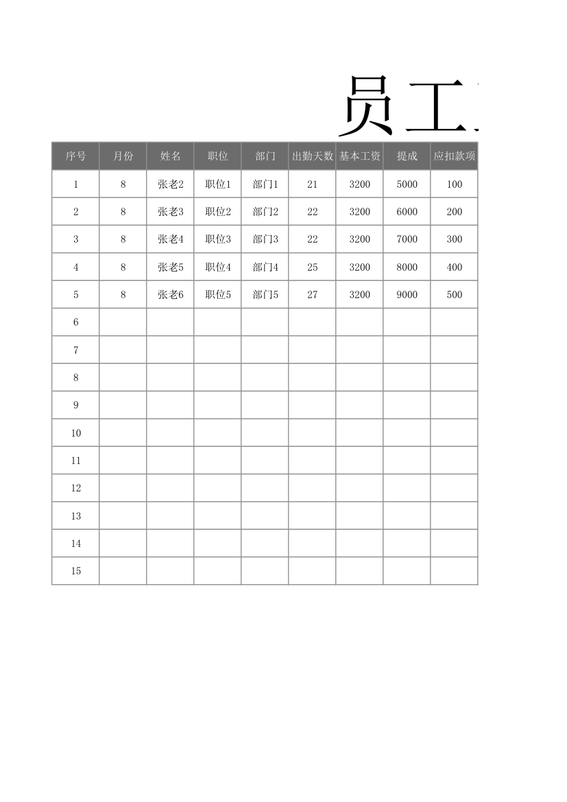 员工工资表-自动计算个税.xlsx第1页