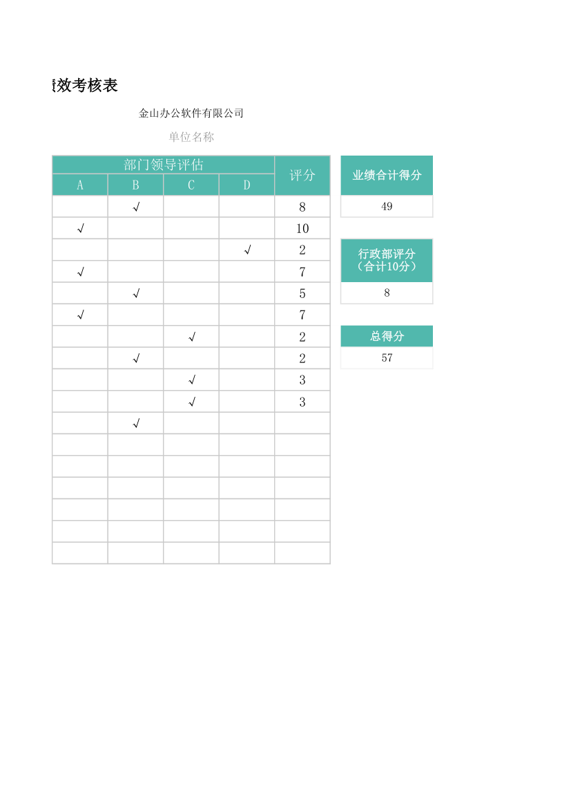 员工年中绩效考核表.xlsx第2页