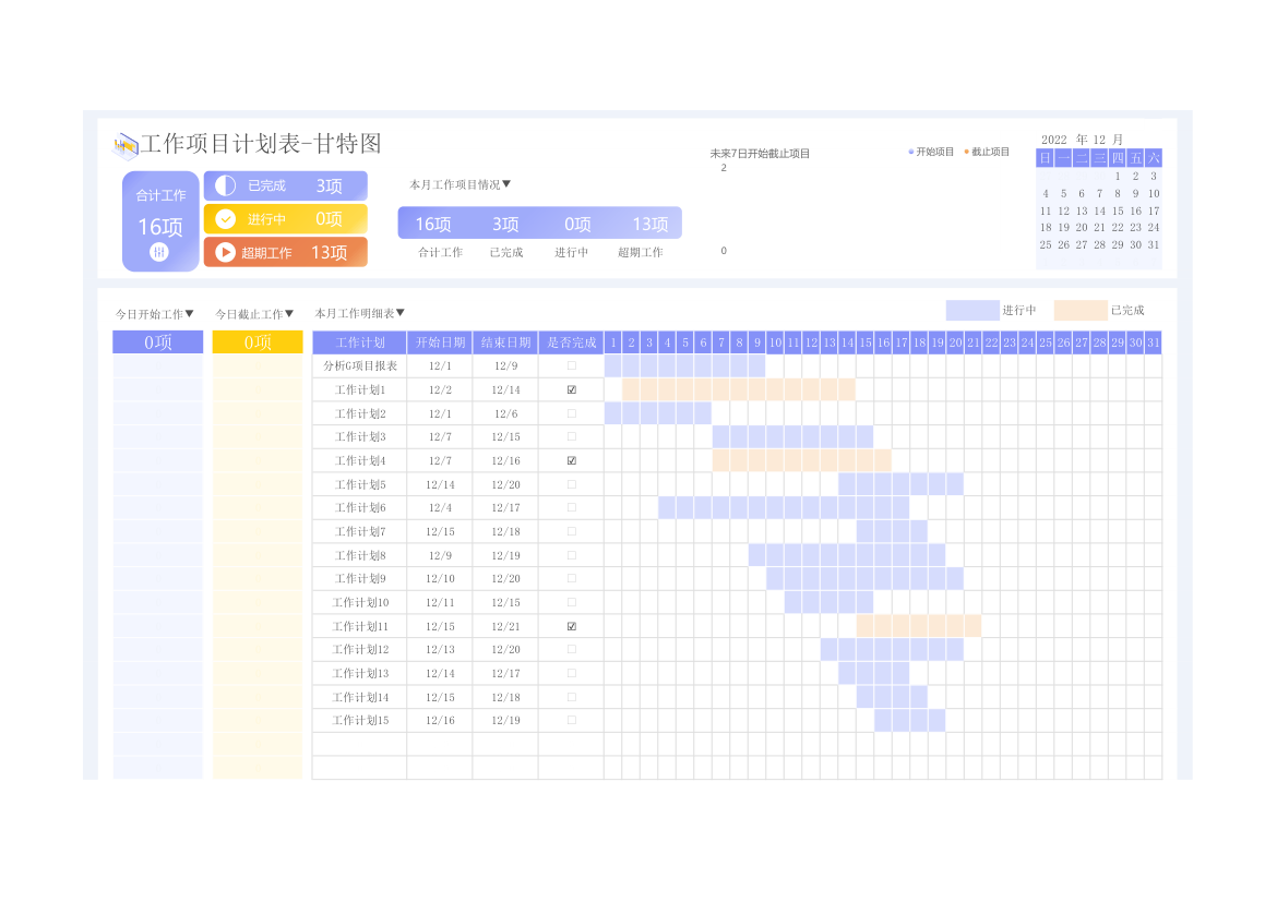 工作项目计划表-甘特图.xlsx