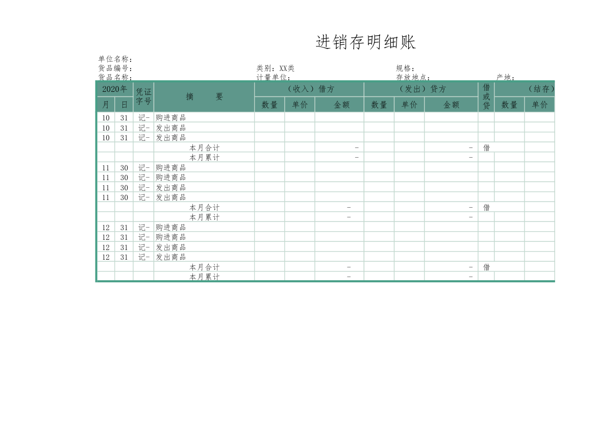 库存商品进销存明细账-自动.xls第3页