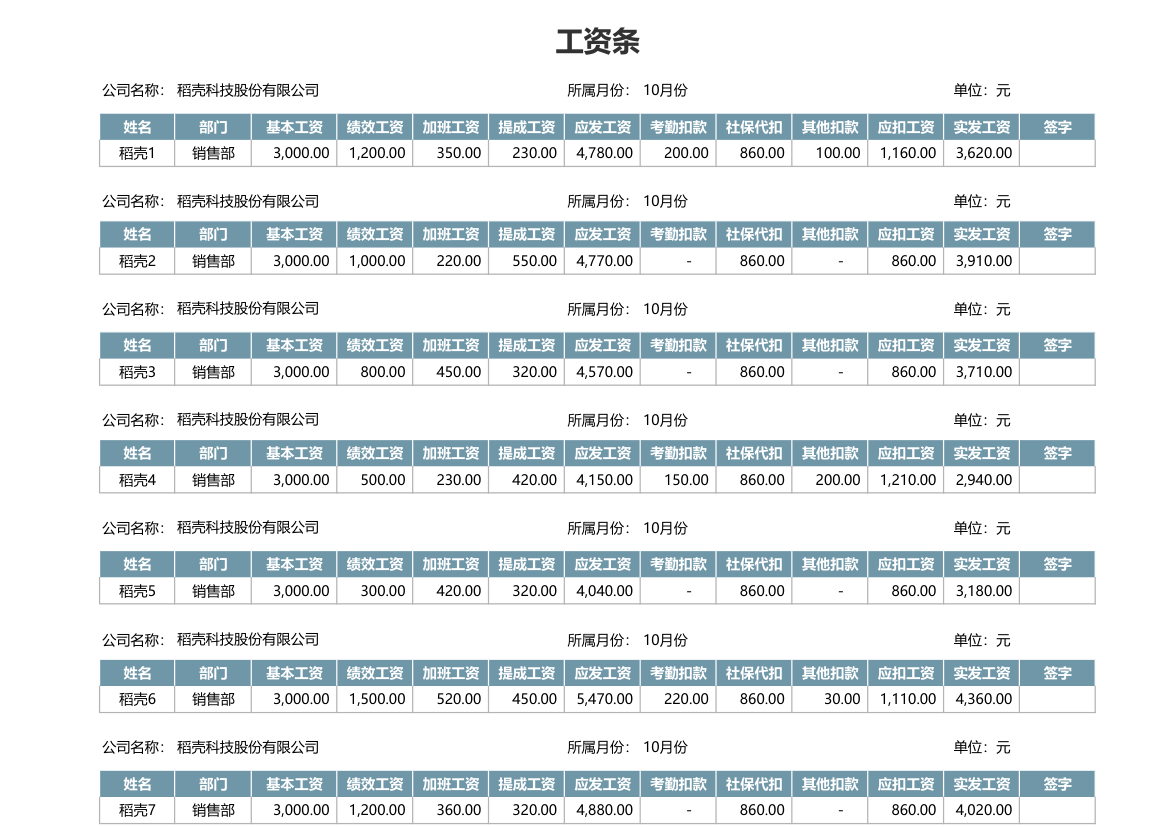 薪酬管理-工资表&工资条.xlsx第1页