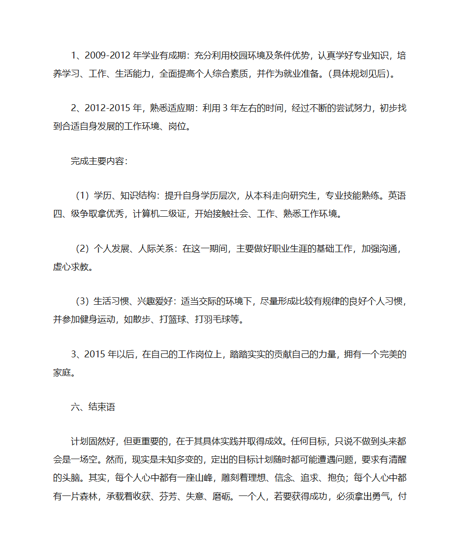 2011职业规划之大学生职业规划书范文模板第11页