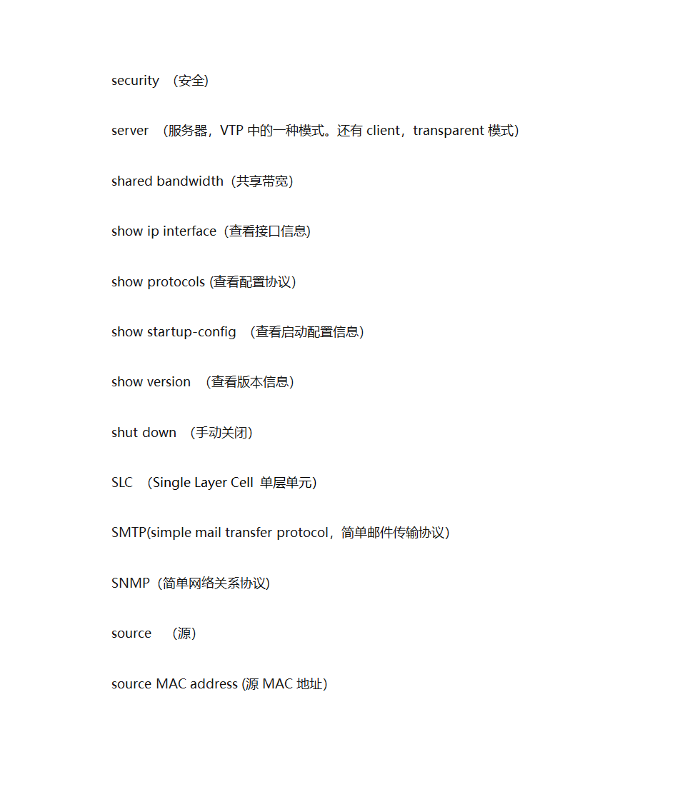 CCNA常见词汇第20页