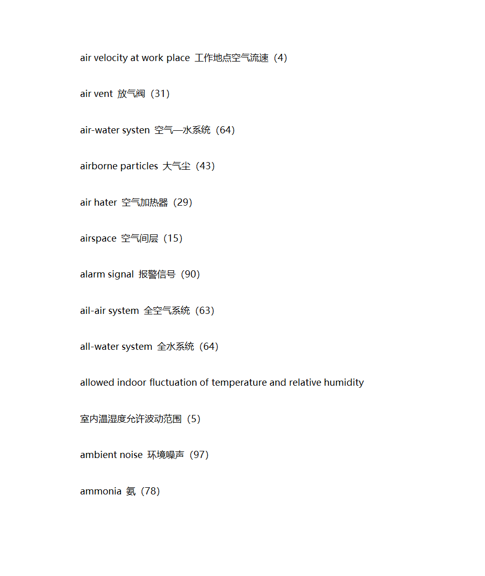 暖通专业英语词汇第7页