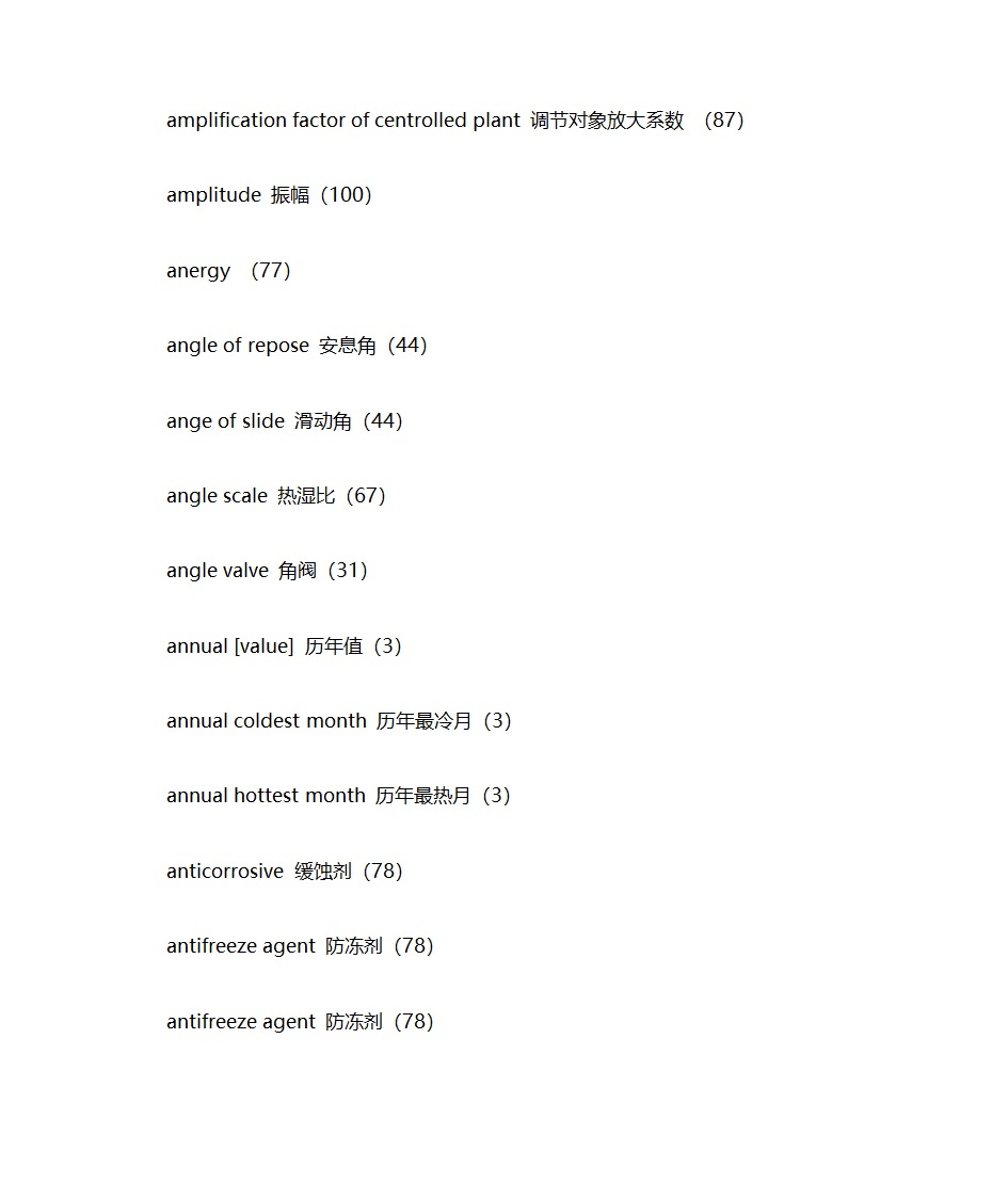 暖通专业英语词汇第8页