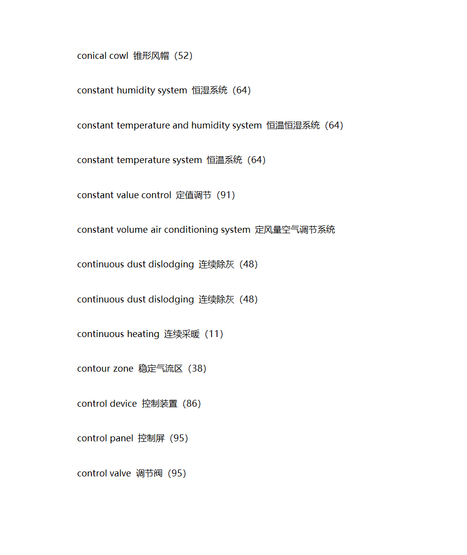 暖通专业英语词汇第19页