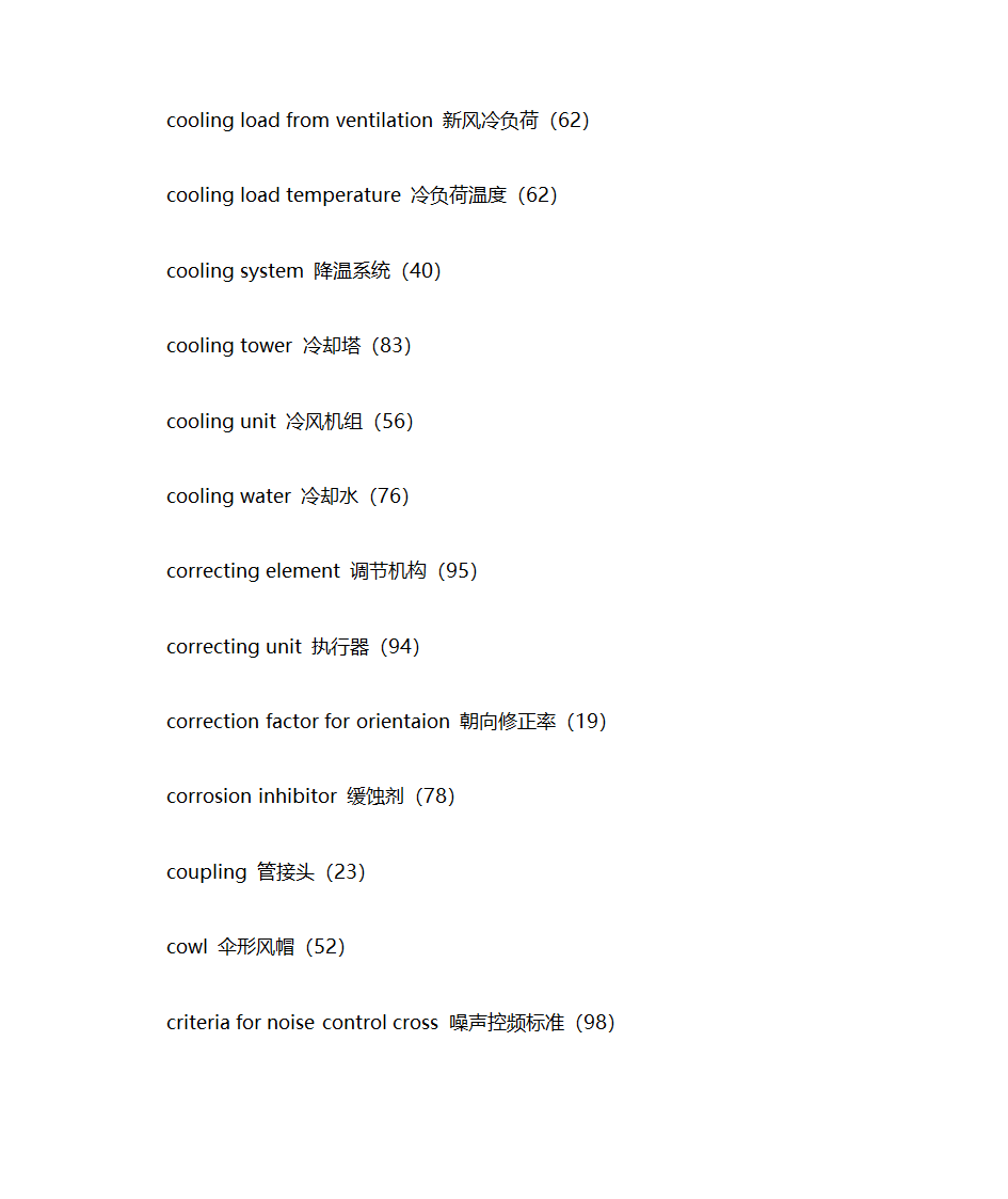 暖通专业英语词汇第21页