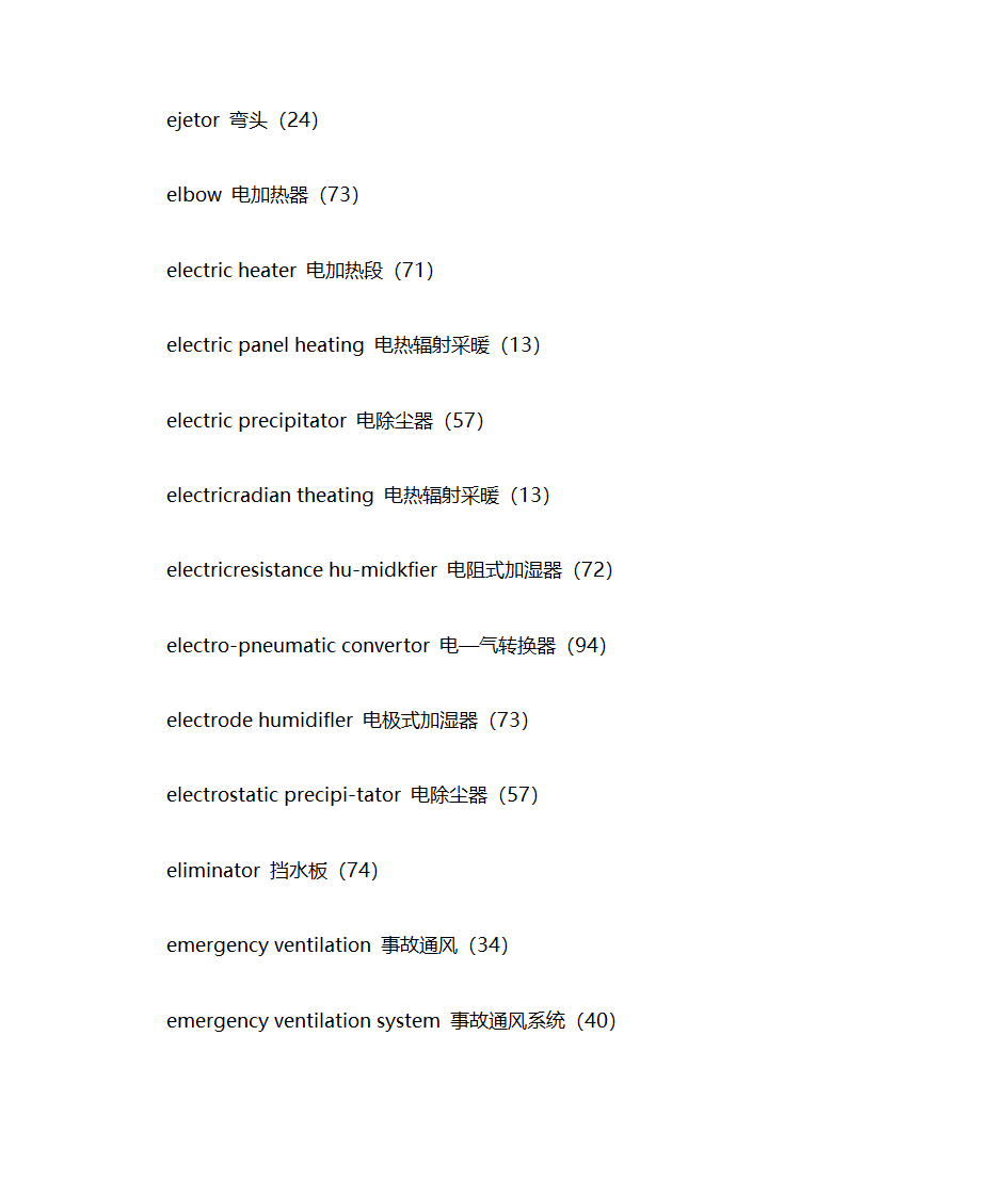 暖通专业英语词汇第29页