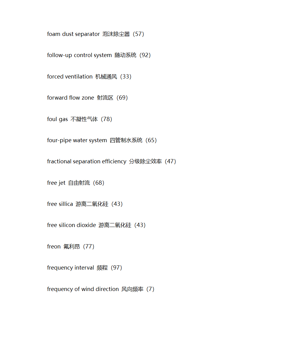 暖通专业英语词汇第36页