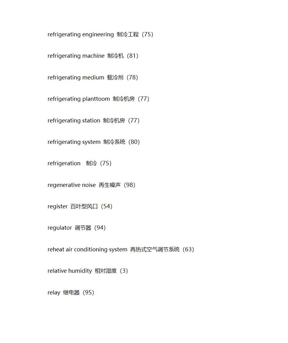 暖通专业英语词汇第71页