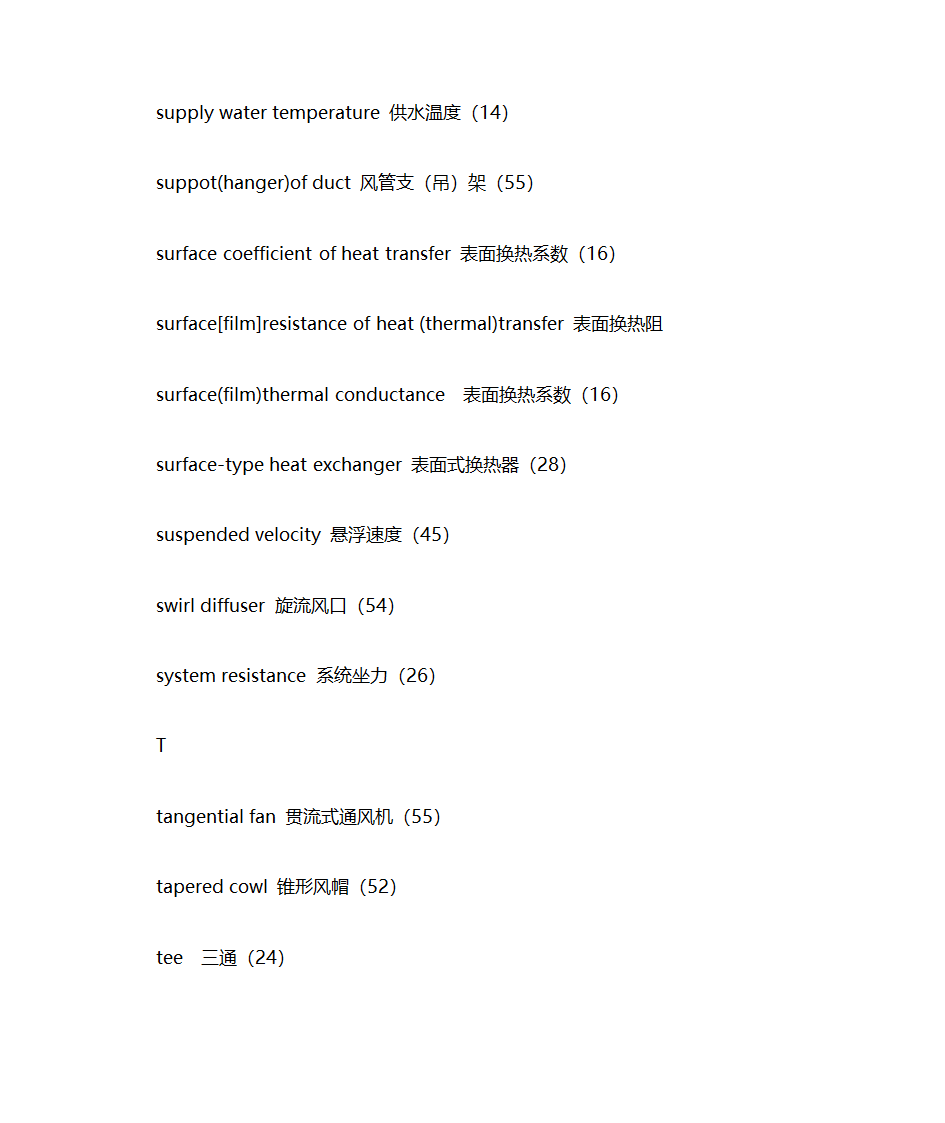 暖通专业英语词汇第86页